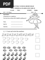 English & Maths Pre Primary Exam Papers.Margaret Rebello
