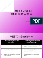 A2 Media Studies MEST3: Section A: With Miss O'Dell