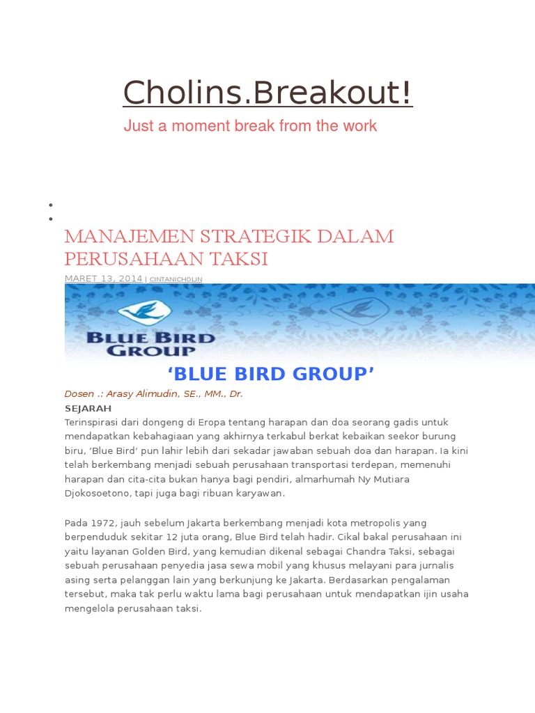 Strategi E-Business Blue Bird Group | PDF