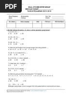 Soal UTS Matematika Kelas 2 SD Semester 2 - Abieykayla - Blogspot