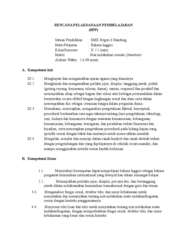 Soal Intention Kelas 10 Contoh Soal Pelajaran