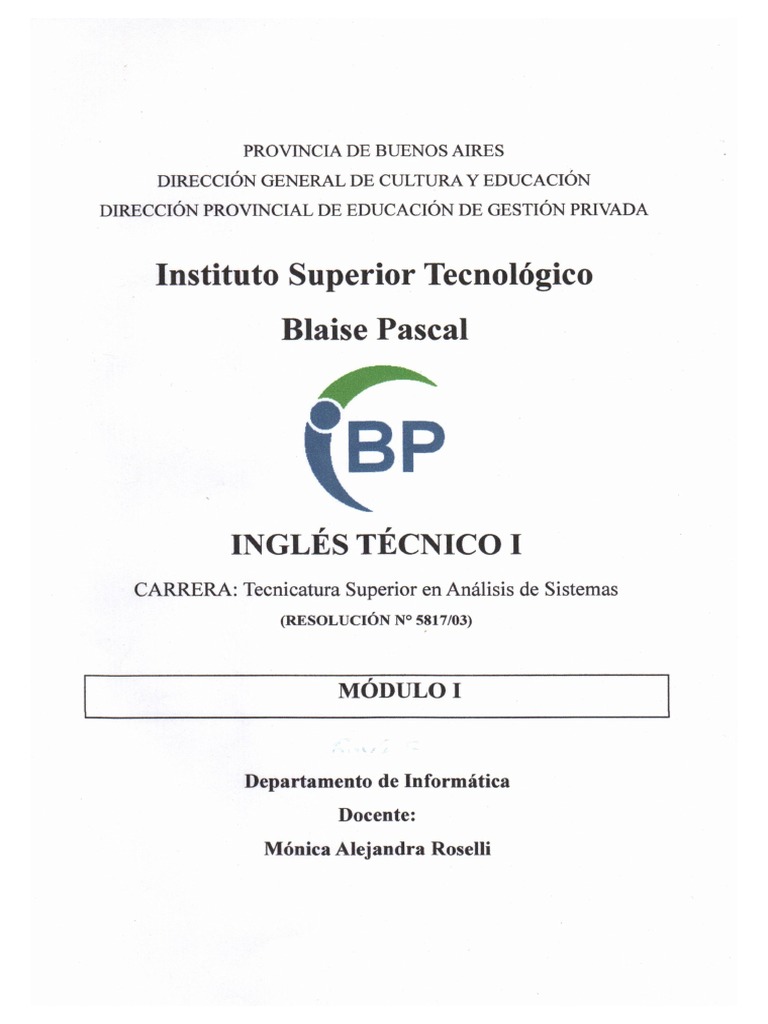 Modulo de Ingles 1 | PDF