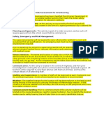 Risk Assessment For Orienteering