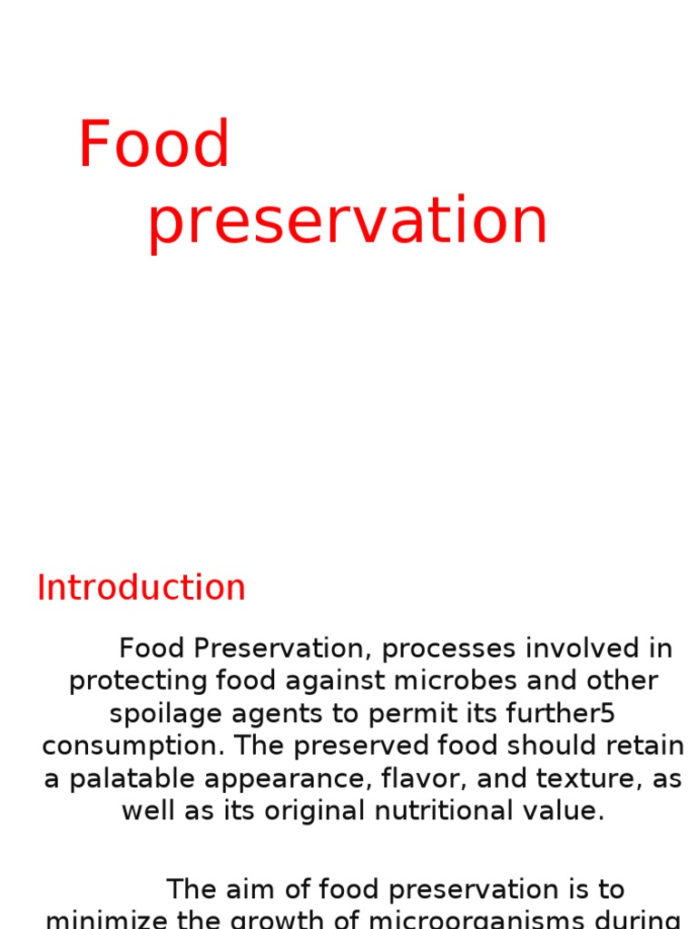 Food Preservation PDF Food Preservation Curing (Food Preservation)