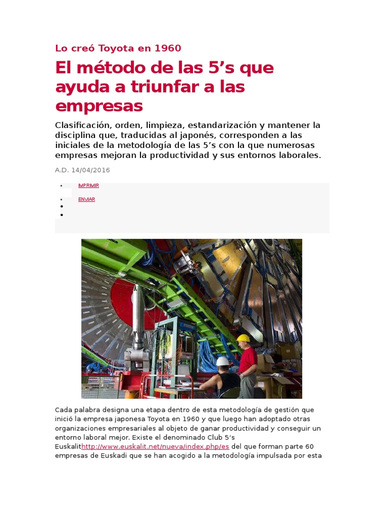 LECTURA Los 5s para Empresa Lo Creó Toyota en 1960 | PDF | Business ...