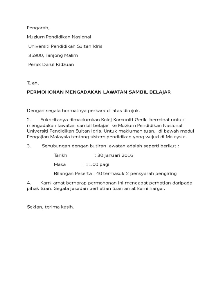 Format Surat Makluman Upsi