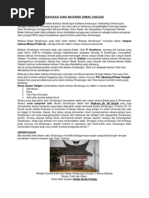 Update Viral Terkini 2019 Belajar Bahasa Batak Simalungun Sehari Hari