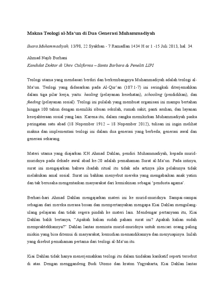 Makna Teologi Al Maun