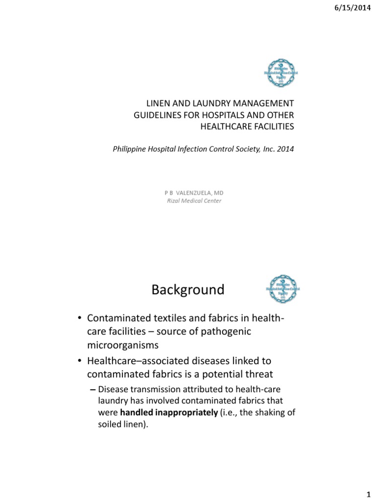Healthcare Linen Management Guidelines | PDF | Infection Control ...