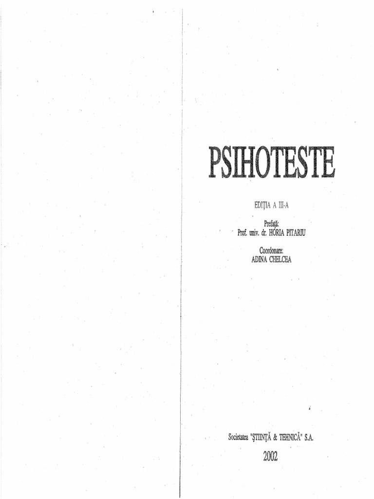 Carti De Teste Psihologice Pdf