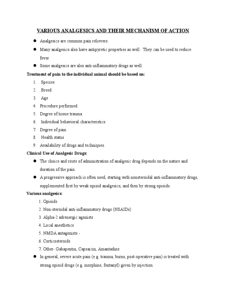Analgesics Word Document | PDF | Analgesic | Nonsteroidal Anti ...