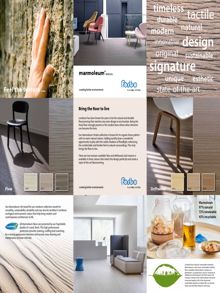 Forbo Marmoleum Textura Leaflet | PDF | Art | Science & Mathematics