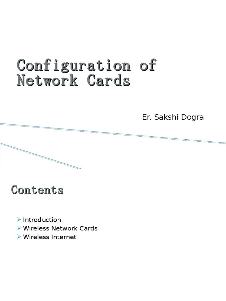 Lec 8 - Network Cards | PDF | Network Interface Controller | Computer ...