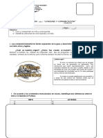 PRUEBA LENGUAJE Mitos y Leyendas