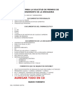 Recaudos para La Solicitud de Permiso de Funcionamiento de La Drogueria