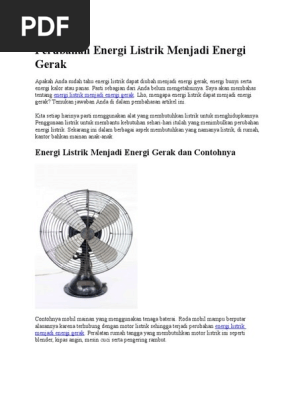 Perubahan Energi Listrik Menjadi Energi Gerak Pdf
