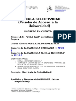 matricula selectividad