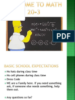 Math 20-3 Classroom Expectations