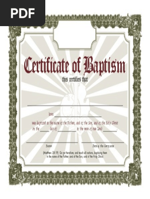 Baptism Certificate
