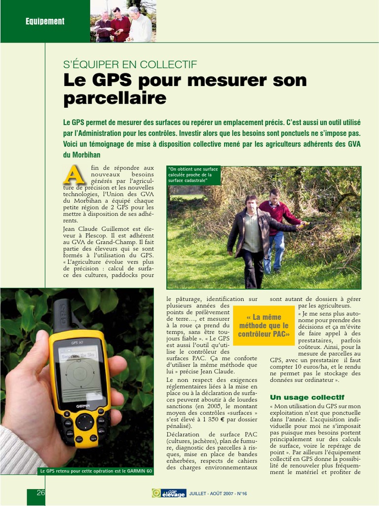GPS Pour Mesurer Le Parcellaire PDF | PDF | Politique agricole commune ...