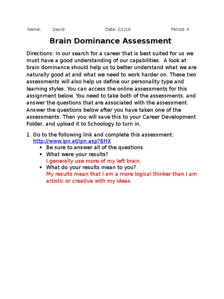 Brain Dominance 2 | PDF