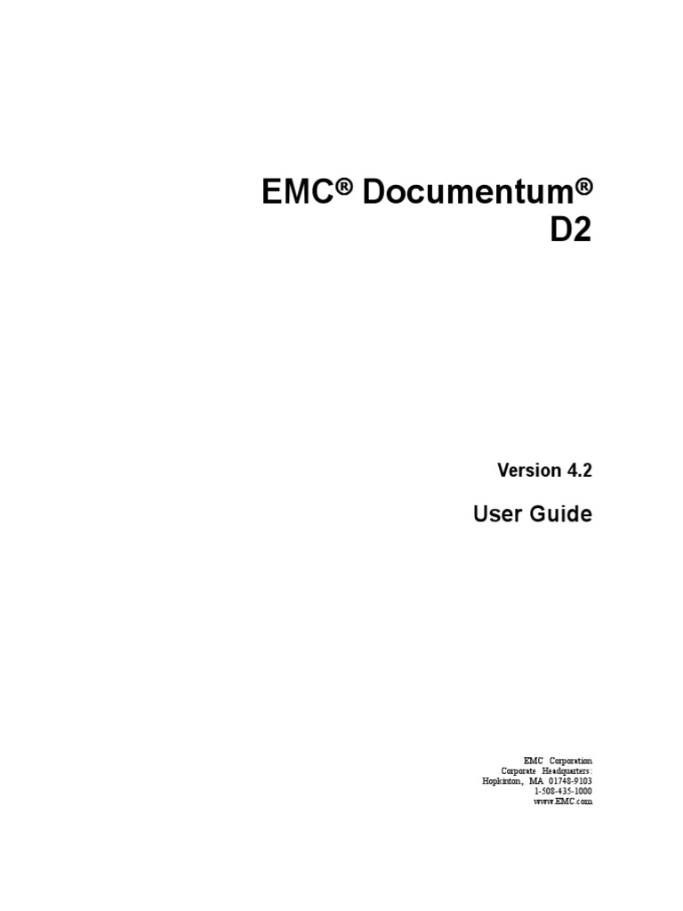 Documentum D2 4.2 User Guide | PDF | Comma Separated Values | Portable