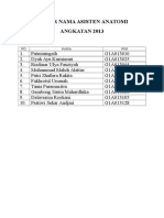 Daftar Nama Asisten Anatomi