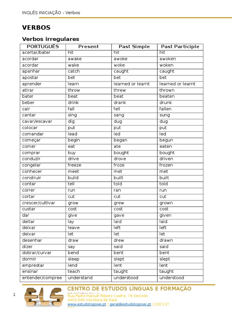 Common Verbs | PDF | Grammar | Linguistics