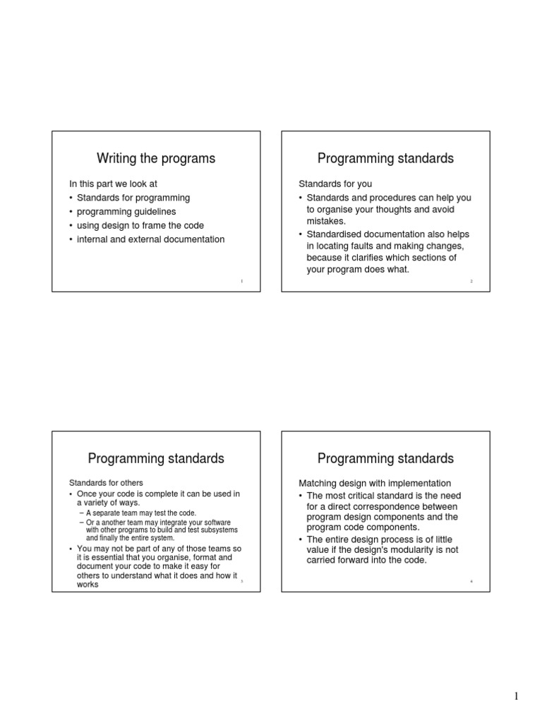 Writing The Programs Programming Standards | PDF | Software | Computer ...