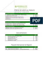 Herbalife Lista de Precios PVP 17 Mayo 2016 Venezuela