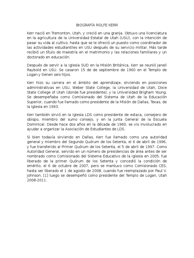 Biografía Rolfe Kerr | PDF | Science | Ciencia filosófica