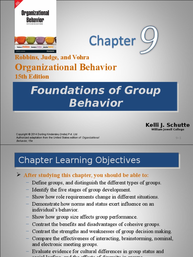 Organizational Behavior Foundations of Group Behavior