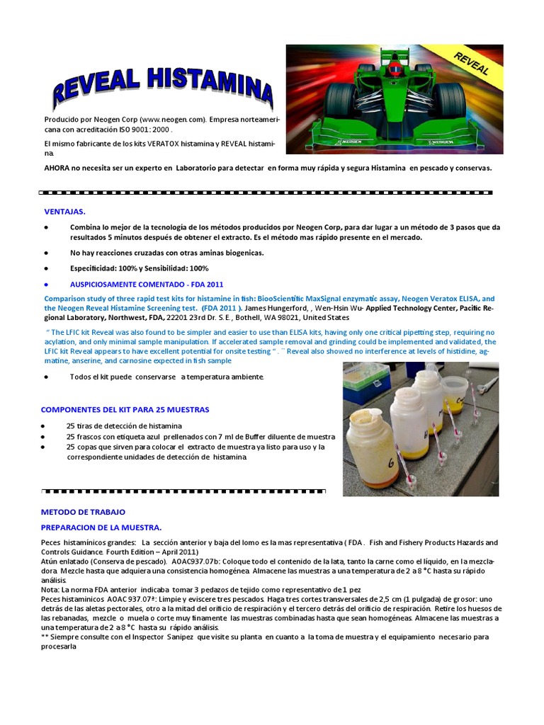 Kit de Prueba de Histamina en Pescado | PDF | Filtración | Agua