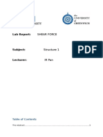 Lab Report:: Shear Force