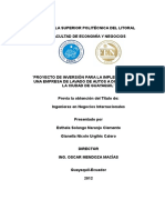 Proyecto de Inversión Para La Implementación de Una Empresa de Lavado de Autos a Domicilio Para La Ciudad de Guayaquil