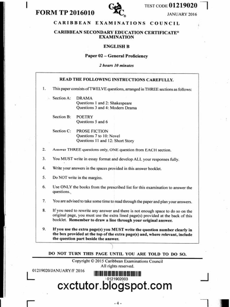 Csec english a paper 1 2014 answers picture