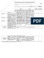 Rubrica para Evaluar Consultas o Investigaciones Bibliográficas