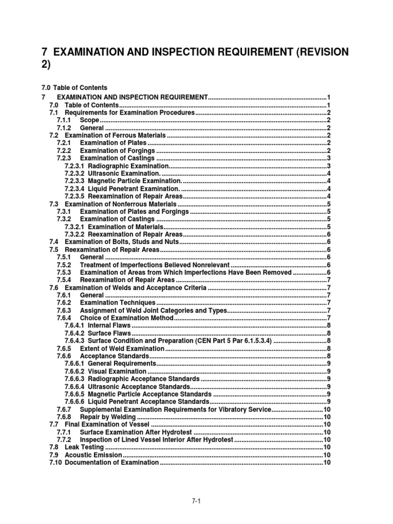 ASME Examination Requirements Overview | PDF | Nondestructive Testing ...