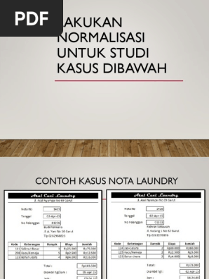 Contoh Kasus Normalisasi Nota Laundry