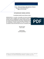 Extraordinary Shareholders' Meeting - 05.20.2016 - Consolidated Synthetic Map of Distance Voting