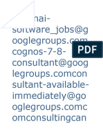 Chennai-Software - Jobs@g Cognos-7-8 - Consultant@goog Sultant-Available - Immediately@go Omconsultingcan
