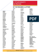 Verb List For Resumes
