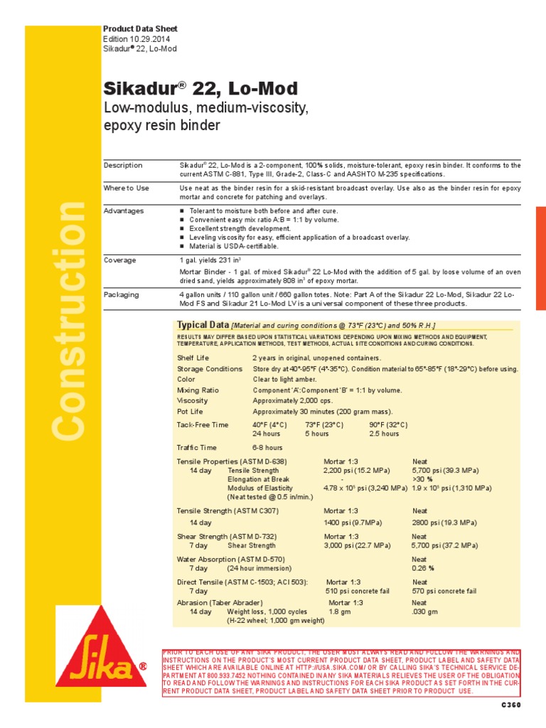 Sikadur 22, LoMod Lowmodulus, mediumviscosity, epoxy resin binder