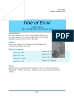 Title of Book: Author: Name Type of Book: Enter Type of Book Here
