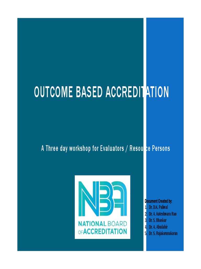 Three Days Workshop - Outcome Based Education PDF | PDF | Educational ...