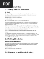 UNIX Tutorial One: 1.1 Listing Files and Directories