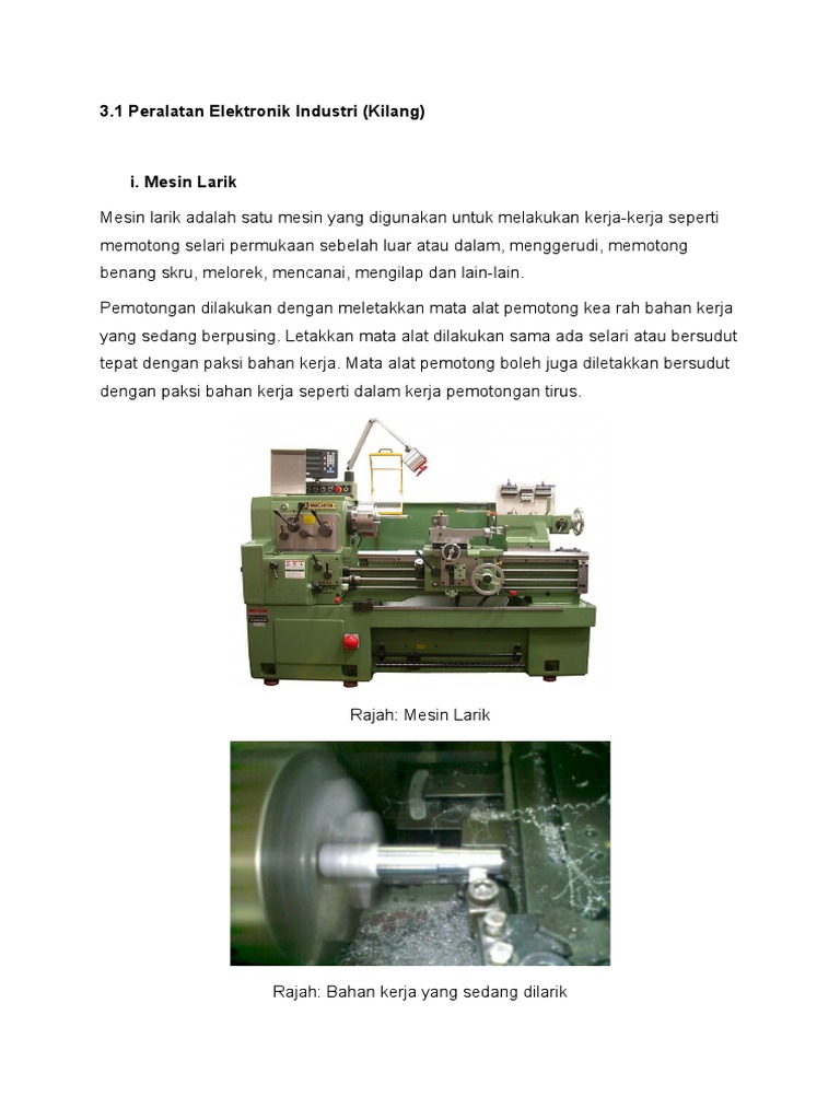 3 2 Mesin Larik Dan Mesin Pengisar Pdf