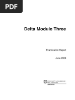 Delta Module Three Principal Examiners Report June 2009