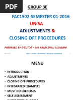 FAC1502 Adjustments and Closing Off Procedures Notes