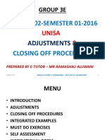 UNISA E-TUTOR'S GUIDE ON ADJUSTMENTS AND CLOSING PROCEDURES